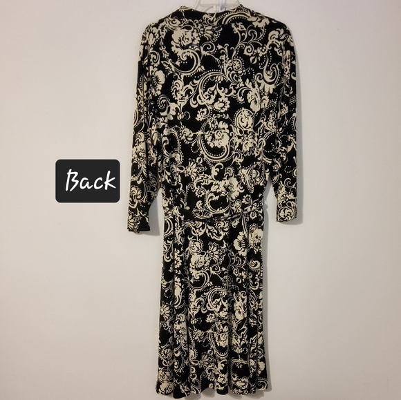 Dorby Woman Stretch Balck/Cream Boho Print Shift Dress Size 18W - Picture 4 of 9